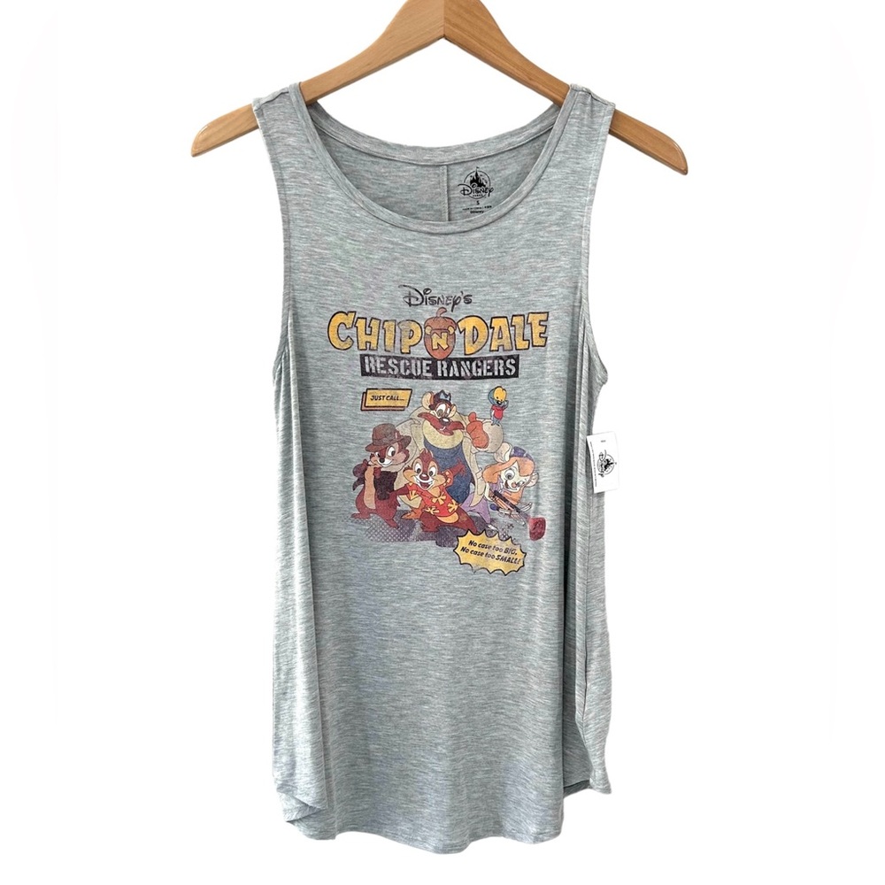 Disney Parks Women’s Chip ‘n Dale Rescue Rangers tank top new A line grey NWT S